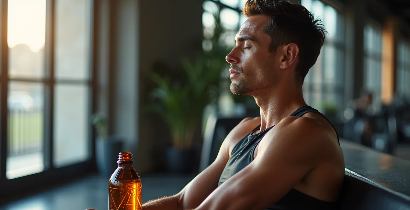 Sportif français en phase de récupération avec huile de CBG