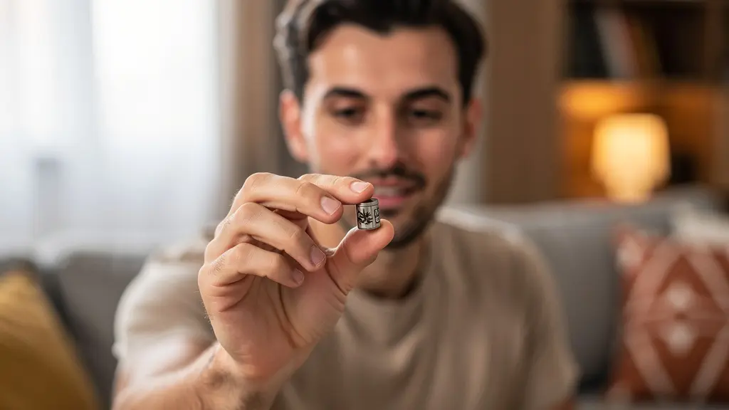 Personne examinant la consistance d'une résine CBD pour évaluer sa qualité