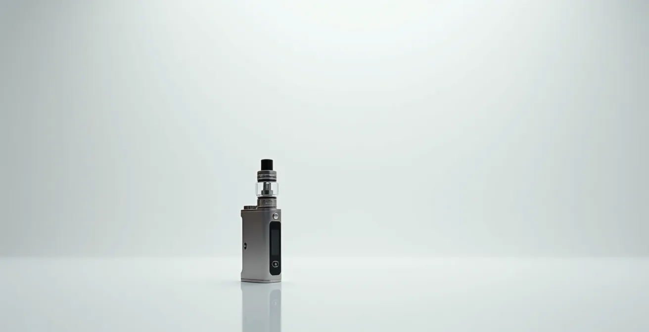 Écran de box mod montrant les réglages de mode contrôle de température