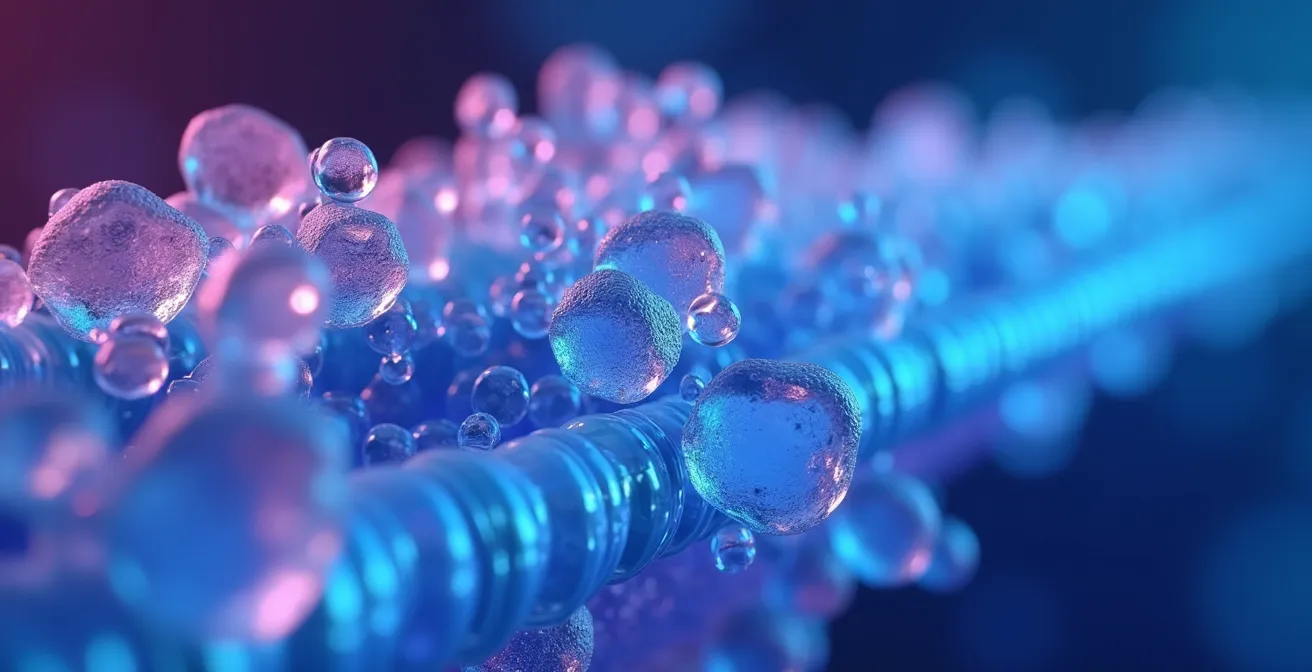 Vue macro de récepteurs cellulaires montrant le mécanisme de désensibilisation