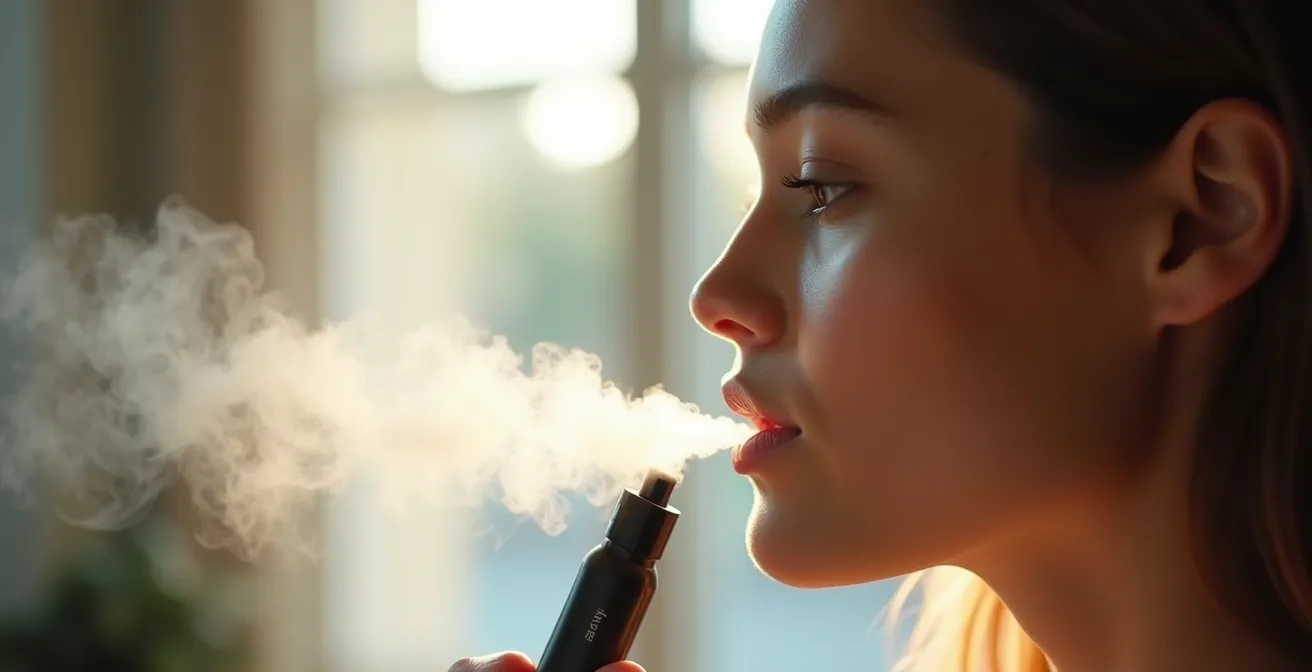 Démonstration de la technique d'inhalation MTL avec une cigarette électronique