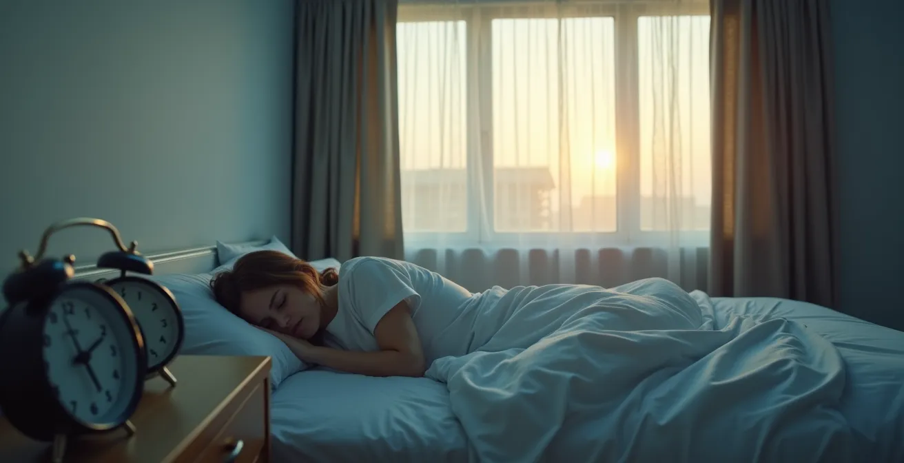 Travailleur de nuit retrouvant un sommeil réparateur grâce à la régulation circadienne